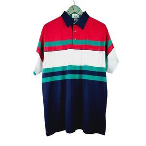 Vintage Carriage Trade Color Block Pocket Ultra Thin SINGLE Stitch Polo Top, Lg